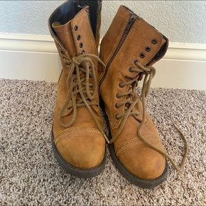 steve madden brown combat boots